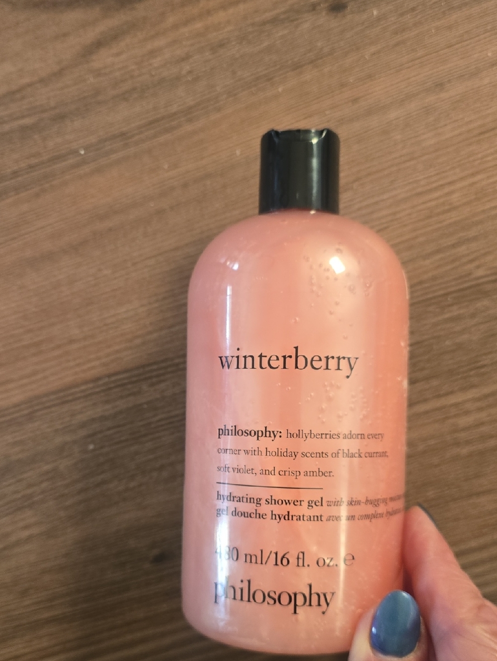 Philosophy Winterberry Hydrating Shower Gel — Light Pink with Black Cap